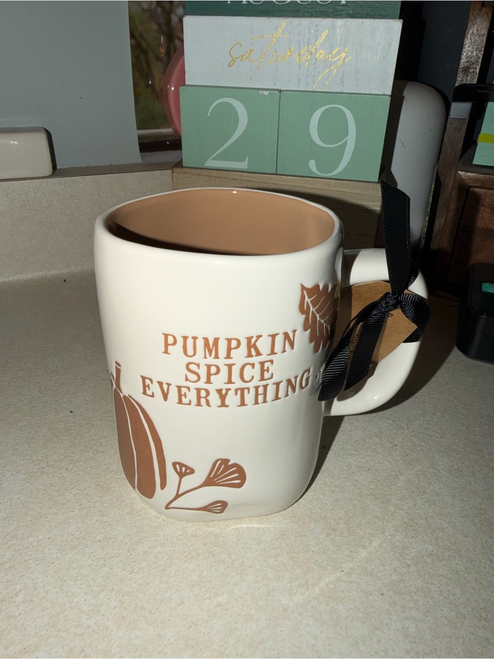 Rae dunn pumpkin spice everything mug